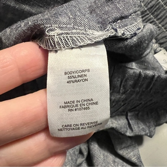 Women’s Cass Mode New York gray elastic waist linen pocket Pants size 12 - Picture 6 of 7